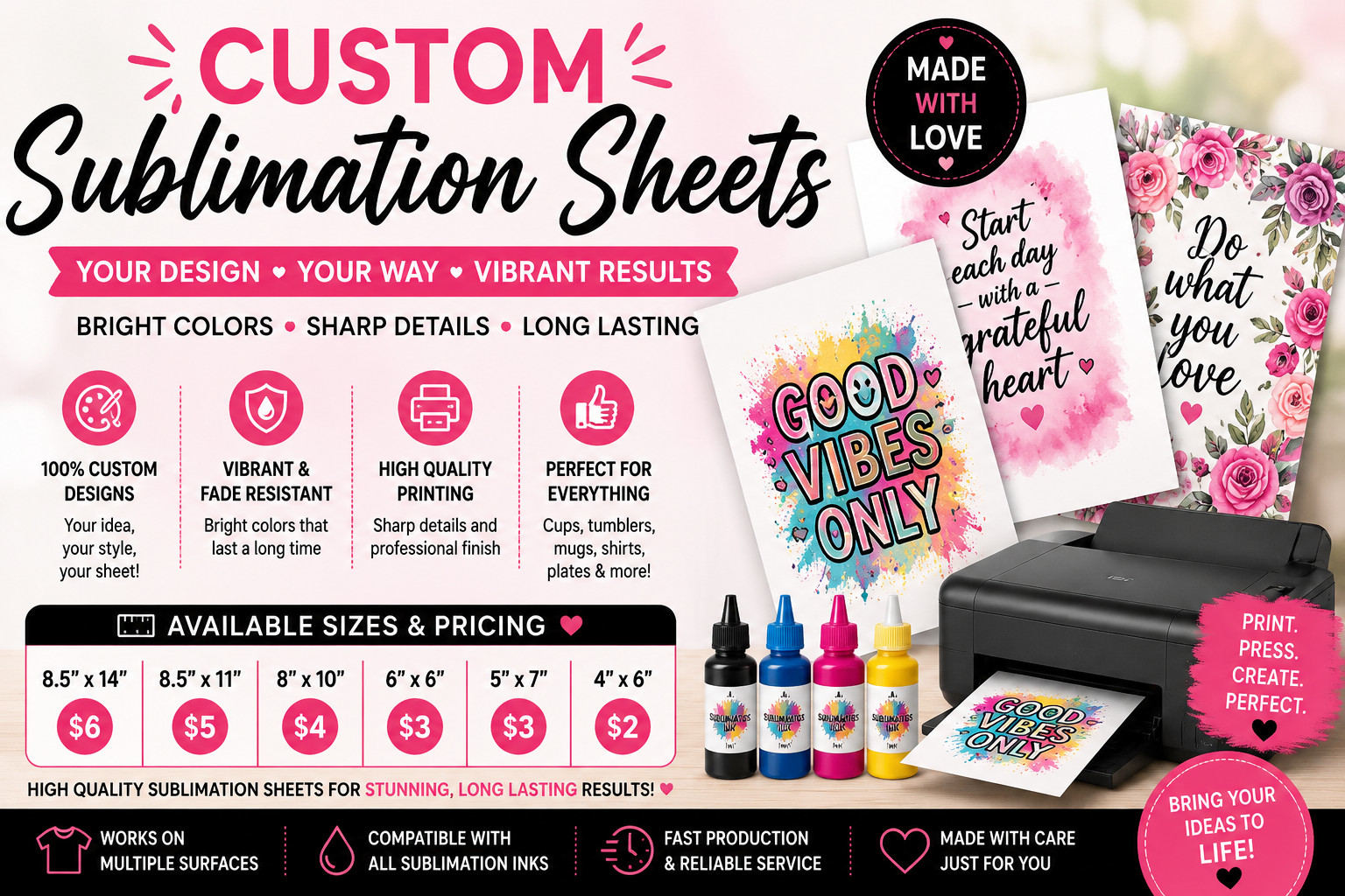 Custom Sublimation Sheet